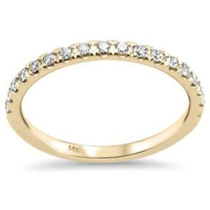 14K Yellow Gold Diamond Ladies Diamond Band Ring Size 6.5 .26ct G SI